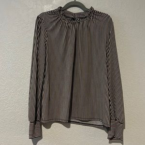 Tan and black blouse